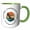 Green/White, variant on 3drose, Pagosa Springs, Colorado, Usa. Woman Skier, Black, White Text Gift, 15oz Mug