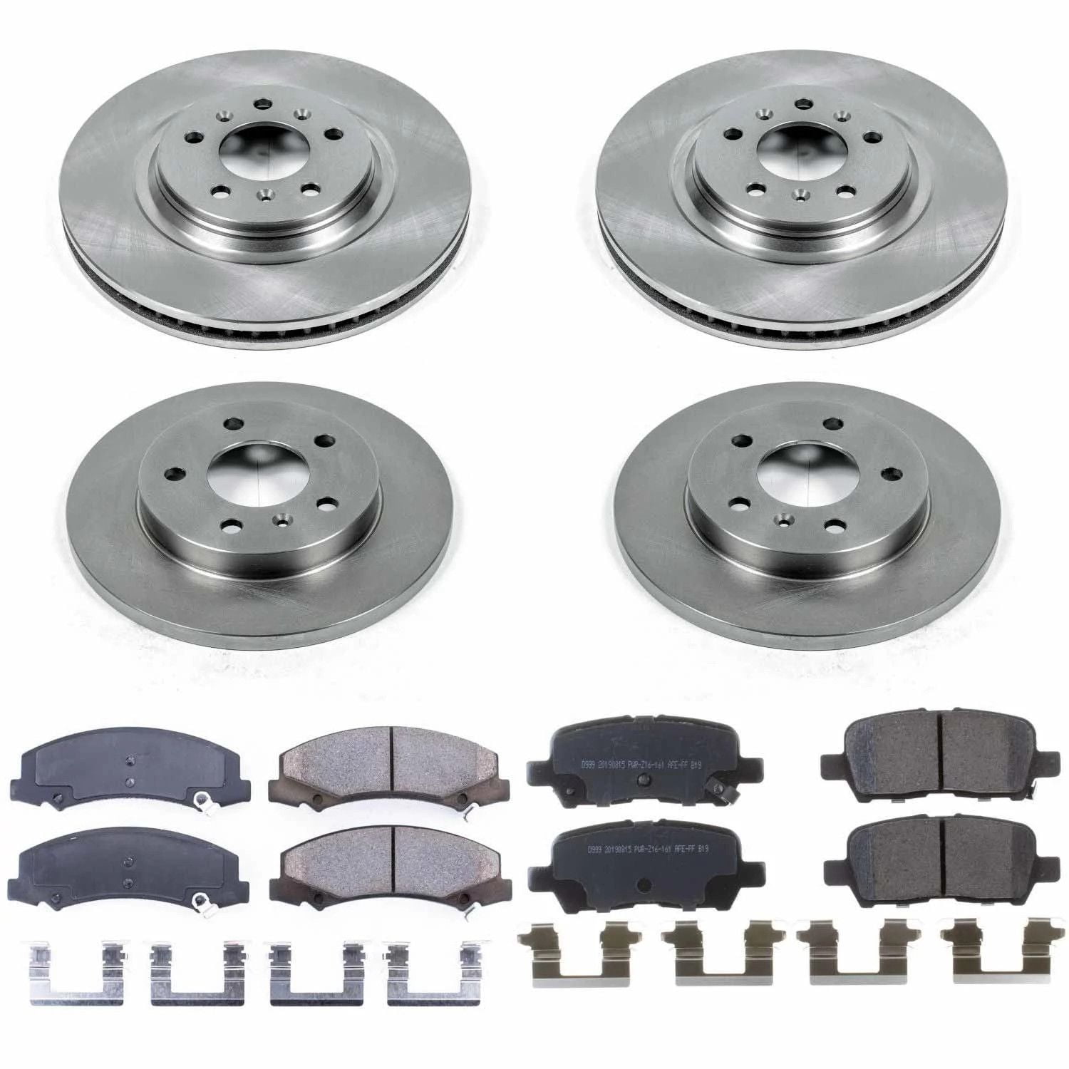 Power Stop Front and Rear Stock Replacement Brake Pad and Rotor Kit KOE5514 Fits 2012 Chevrolet Impala