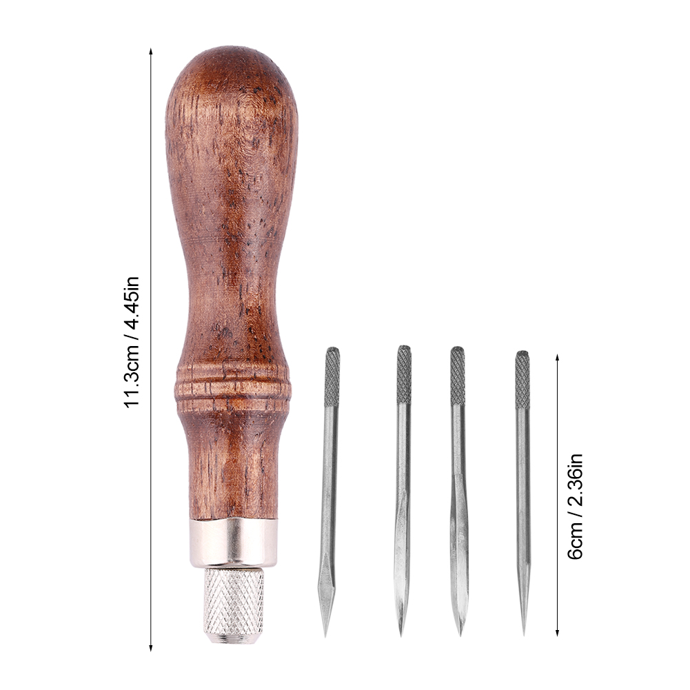 Stitching Awl Set, Leather Stitching 4 In 1 Sewing Tool Stitching Awl