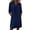 Navy, variant on ChaoHeng Womens Dresses Solid V Neck Long Sleeve Knee High Casual Summer for Red S