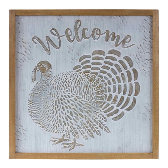 Melrose International LLC Welcome Turkey Frame 20"SQ Metal/Wood