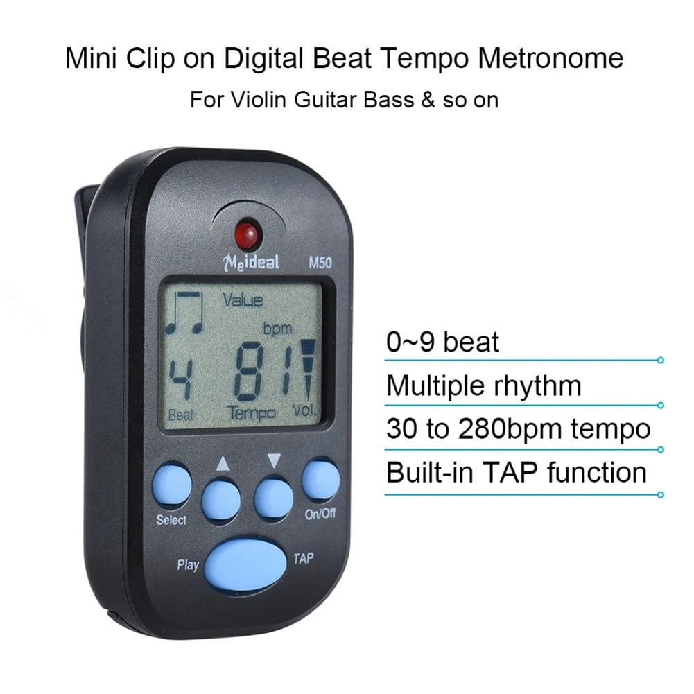 M50 for Mini Metronome Clip-on LCD Digital Rhythm Metronome Guitar For Violin Bass