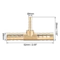 thumbnail image 2 of Conector de reducción de manguera de latón de 10mm x 6mm x 10mm, conector en T en forma de T de 3 vías, para aire, agua, combustible, gas, 2 piezas. 8mm x 4mm x 8mm, 2 of 3