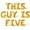 Gold, variant on Letter Balloons - THIS GUY IS FIVE 16" Inch Alphabet Letters Foil Mylar Balloon 5th Birthday Party Banner (Gold)
