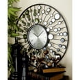 thumbnail image 2 of DecMode 26" Black Metal Starburst Radial Wall Clock with Mirrored Accents, 2 of 8