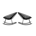 thumbnail image 3 of Costa Rocker Lounge Chair in Black, Wire Lounge Chair, Plastic Lounge Chair, Beach Lounge Chair, Indoor-Outdoor Lounge Chair, Patio Lounge Chair,Acapulco Style Hammock Weave,Rattan,Weather resistance,, 3 of 4
