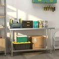 thumbnail image 4 of Gymax 24 x 60 Inches Stainless Steel Work Table Kitchen Prep & Work Table Silver, 4 of 10