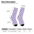 thumbnail image 2 of Xecao Purple argyle Pattern Sport Socks for Women and Men Crew Socks Sporty Calf Socks Casual Socks, 2 of 6