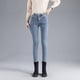 thumbnail image 1 of Pantalones vaqueros de terciopelo gruesos y cálidos para mujer, pantalones pitillo elásticos ajustados informales de cintura alta para mamá, para invierno, 1 of 5
