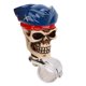 thumbnail image 1 of Spinner con forma de calavera para volante, pomo giratorio de resina de 3cm de diámetro, potenciador para coches, camiones, tractores y barcos, 1 of 12