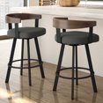 thumbnail image 4 of Amisco Lars 26 In. Counter Stool - Charcoal Grey Polyester / Black Metal / Brown Wood, 4 of 9