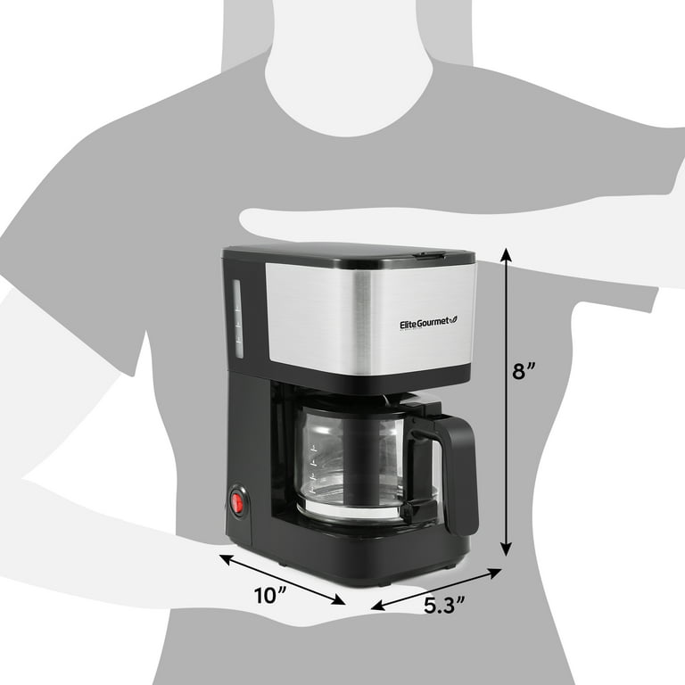 Elite Gourmet Single Serve Personal Coffee Maker with Stainless