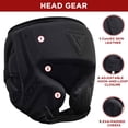 thumbnail image 3 of Casco de boxeo RDX Sparring Grappling Maya Hide Leather negro, 3 of 8