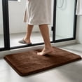 thumbnail image 7 of HomeDM Shaggy Bath Mat 15.7x23.6 in Non Slip Bathroom Rug Soft Absorbent Microfiber Shower Mats Machine Washable Brown Floor Carpet, 7 of 7