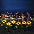 thumbnail image 3 of Luces solares de girasol para decoración de exteriores, fácil instalación con material impermeable para decoración de jardín, brillo cálido (4 piezas), 3 of 8