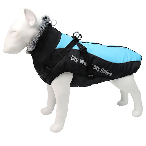 4xl Ropa para mascotas Collar de lana de invierno Abrigo de carga cálido Ropa de algodón cálida reflectante para perros Xl