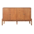thumbnail image 3 of FFZ Vintage Sideboard Buffet 56.8x18x34.2 inch 4-Door Storage Cabinet with Metal Handles Acacia Veneer, Brown, 3 of 14