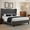 Gray01, variant on BSHTI Queen Size Upholstered Bed Frame with Wingback Headboard – Velvet Diamond Tufting & Double Nail Trim, No Box Spring Needed,Beige