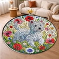 thumbnail image 5 of Round Area Rug, West Highland White Terrier Non-Slip Floor Mat, Soft Washable Carpet for Living Room Bedroom Decor 24 Inch, 5 of 6