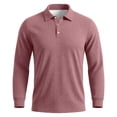 thumbnail image 5 of IAJDKMEK Men's Long Sleeve Waffle Shirts - Solid Color Big Knit, Lightweight Breathable Pullover Tops, Casual T-Shirts for Men, Perfect Spring Autumn Layering,Pink 3XL, 5 of 6