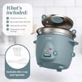 thumbnail image 5 of COOK WITH COLOR Rice Cooker, 6-Cup with Tempered Glass Lid, Gray Blue, 5 of 8