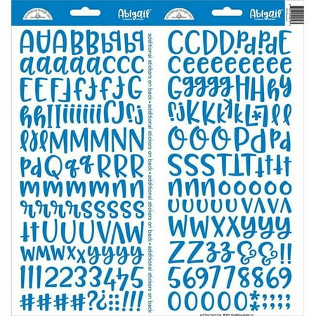 UPC: 0842715058163 | Abigail Font Cardstock Alpha Stickers 6 X13 2/Pkg-Blue Jean