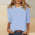thumbnail image 2 of 3/4 T Shirts for Womens Crew Neck T-Shirts Loose Fit Pullover Dressy Basics Tunic Tops Solid Color Casual Loose Business Work Fall Tees Blouses, 2 of 5