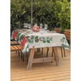 thumbnail image 2 of Outdoor Tablecloth with Umbrella Hole and Zipper, Christmas Poinsettia Rectangle Table Cloth 60x102 Inch Waterproof Tablecloth, Xmas Eucalyptus Botanical Vintage Picnic Table Cover for Patio Camping, 2 of 7