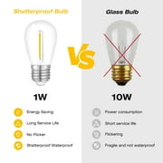DAYBETTER 24 Pack S14 Edison LED Bulbs for Outdoor String Lights, 1W S14 Replacement Bulbs for Porch, Waterproof Edison LED Light Bulbs,Non-Dimmable, E26 Medium Base, 2700K Warm White