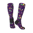 thumbnail image 4 of Fotbe Mardi Gras and Donuts print Women's Men's Novelty Crew Socks Cotton Socks Knee High Socks for Walking,Running,Nurses,Pregnancy, 4 of 9