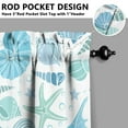 thumbnail image 4 of Kitchen Curtains 36 Inch Short - 3 Panel Set, Nautical Starfish Beach Seashell Mermaid Theme, Rod Pocket Window Curtain for Tropical Farmhouse, Easy Wash, 4 of 5