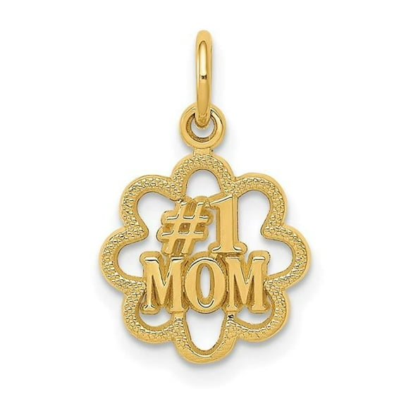 Finest Gold 14K Yellow Gold No.1 Mom Charm