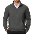 thumbnail image 2 of Mqqzkk Men's Long Sleeve Pullover Outdoor Fashion Leisure Spring And Fall Crewneck Sweatshirt Casual Top With Pockets, 2 of 9