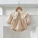 thumbnail image 1 of Korean Bow Embroidered Baby Bodysuit Spring Cute Girls Long Sleeve Butterfly Collar Dress Children's Clothes Sisters Dress, 1 of 6