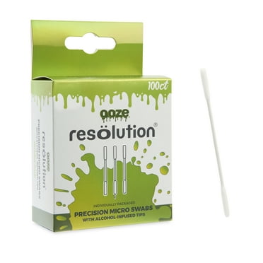 Ooze Resolution Alcohol Cotton Swabs - Cotton Buds Filled With Rubbing Alcohol - Super Slim Precision Micro Swabs
