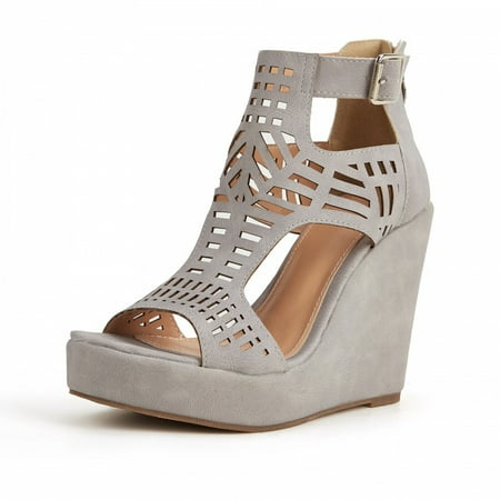

Summer Wedge Sandals for Women Cutout Open Toe No Slip Ankle Strap Back Zipper Summer Bohemia Platform Beach Sandals