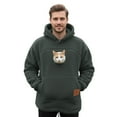 thumbnail image 3 of Hoodie with Pet Pouch Long Sleeve Winter Cat Pocket Hoodie Pullover for Outdoor Walking, 3 of 6