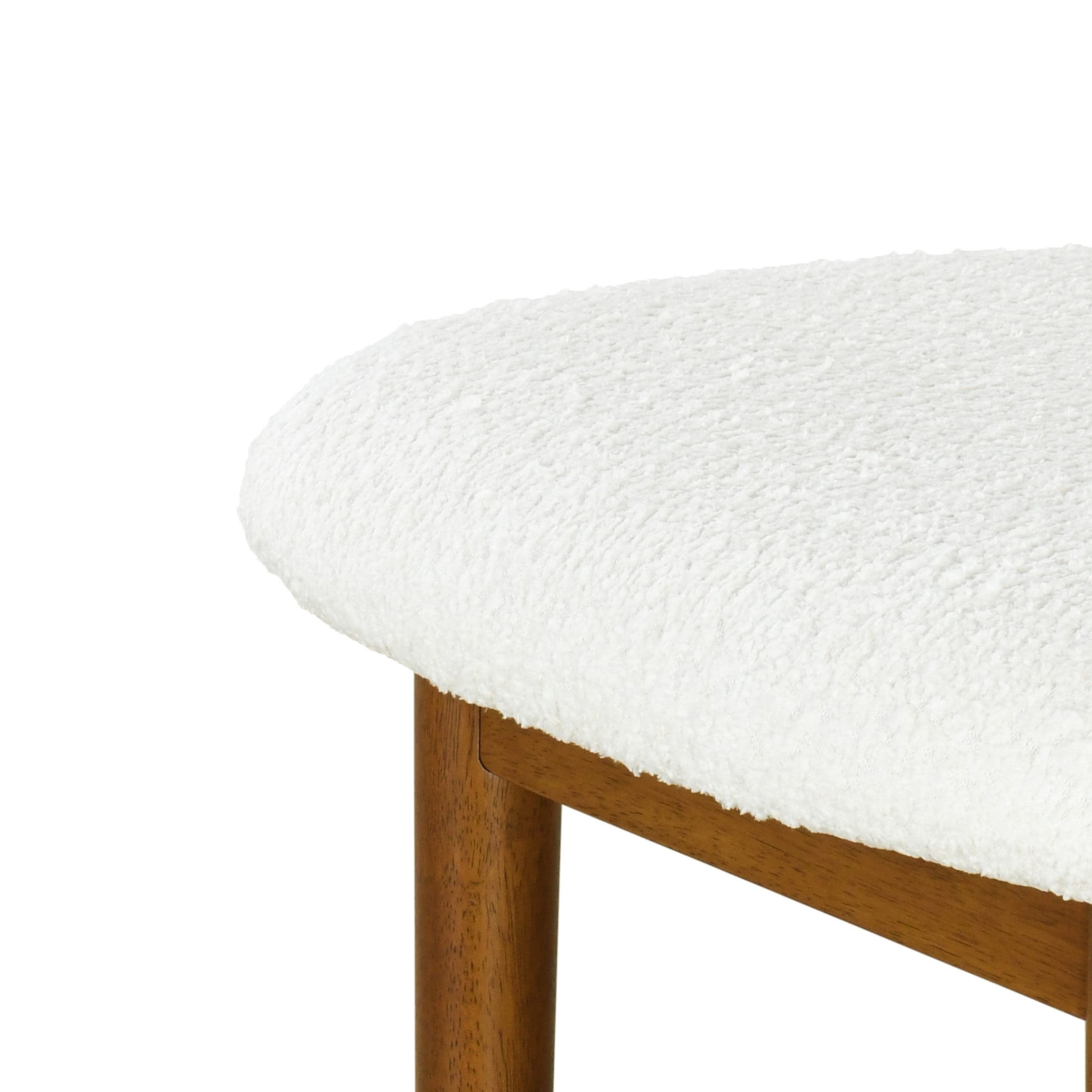 Christopher Knight Home Minimalist Upholstered Bar Stools, Solid Wood Frame, Cloud-Top Backrest, White, Set of 4