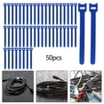 thumbnail image 4 of 50pieces Releasable Cable Ties Nylon Loop Wrap Zip Bundle Ties Fastening Reusable Wire Organiser Straps blue, 4 of 7