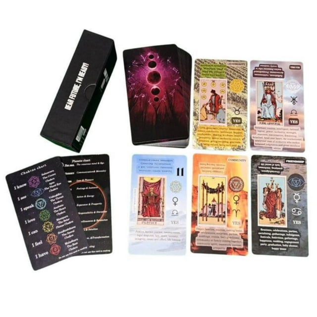 Jindong Ensemble de Cartes de Tarot pour Débutants Cartes de Tarot avec Livre 78 Cartes de Tarot Classiques Cartes de Tarot pour Débutants avec Significations