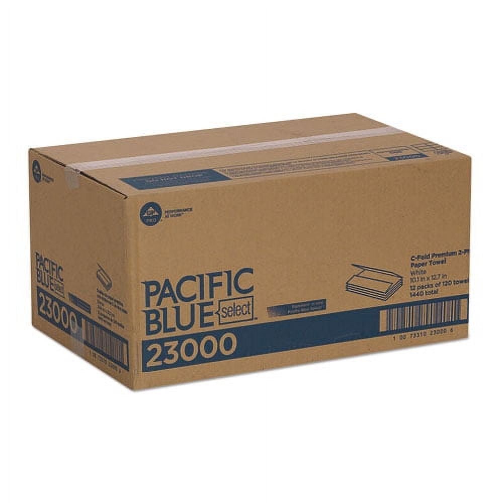 Pacific Blue Select C-Fold Paper Towels, 2-Ply, 10.1 x 12.7, White, 120/Pack, 12 Packs/Carton | Bundle of 2 Cartons