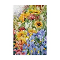 Trademark Fine Art 'Flower Power Yellow Blue' Canvas Art by Annelein Beukenkamp