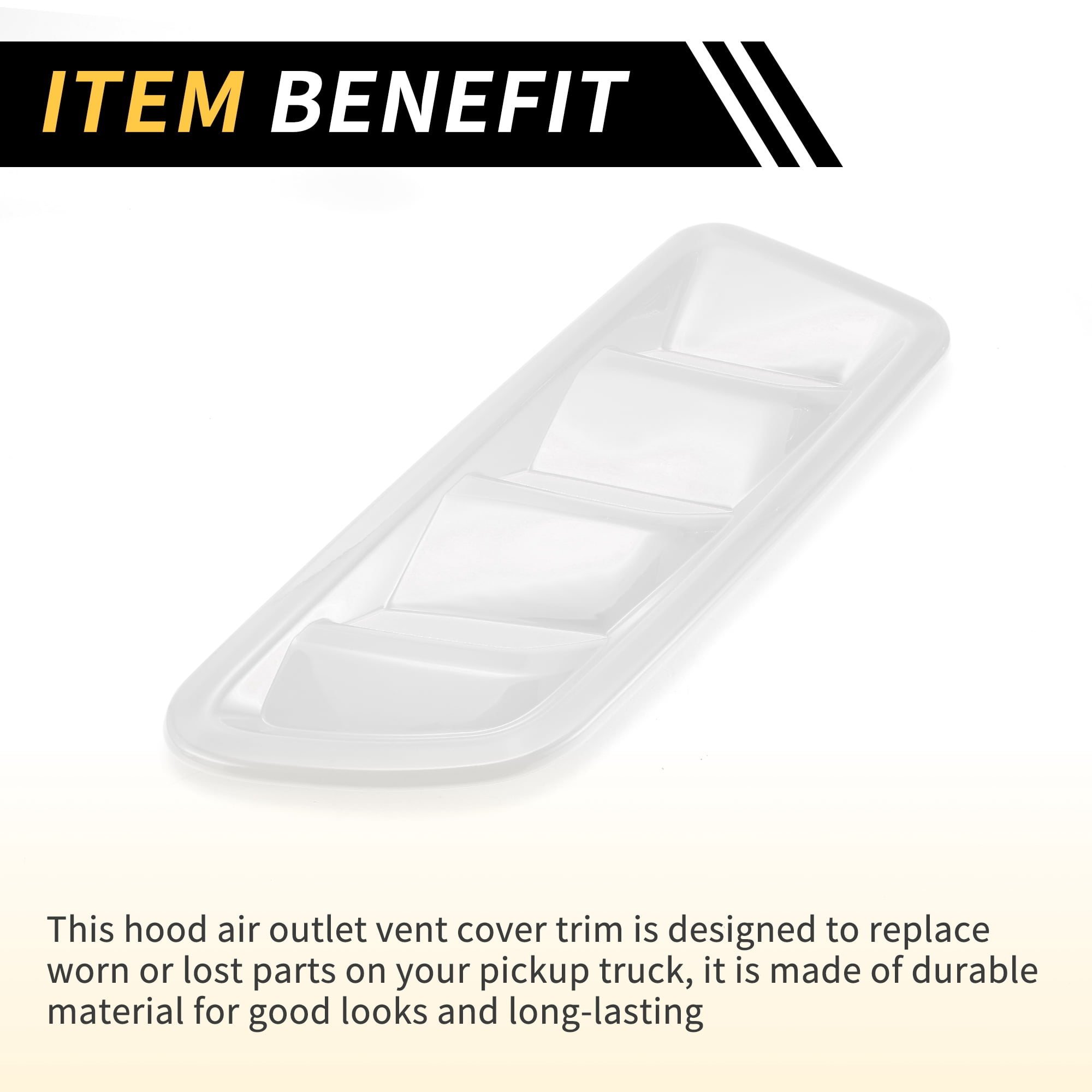 Unique Bargains 1 Pair Car Front Hood Air Outlet Vent Cover Trim for Jeep Wrangler JL JLU Gladiator 2018-2024 Hood Engine Bonnet Air Vent Outlet Cover Bezels ABS White