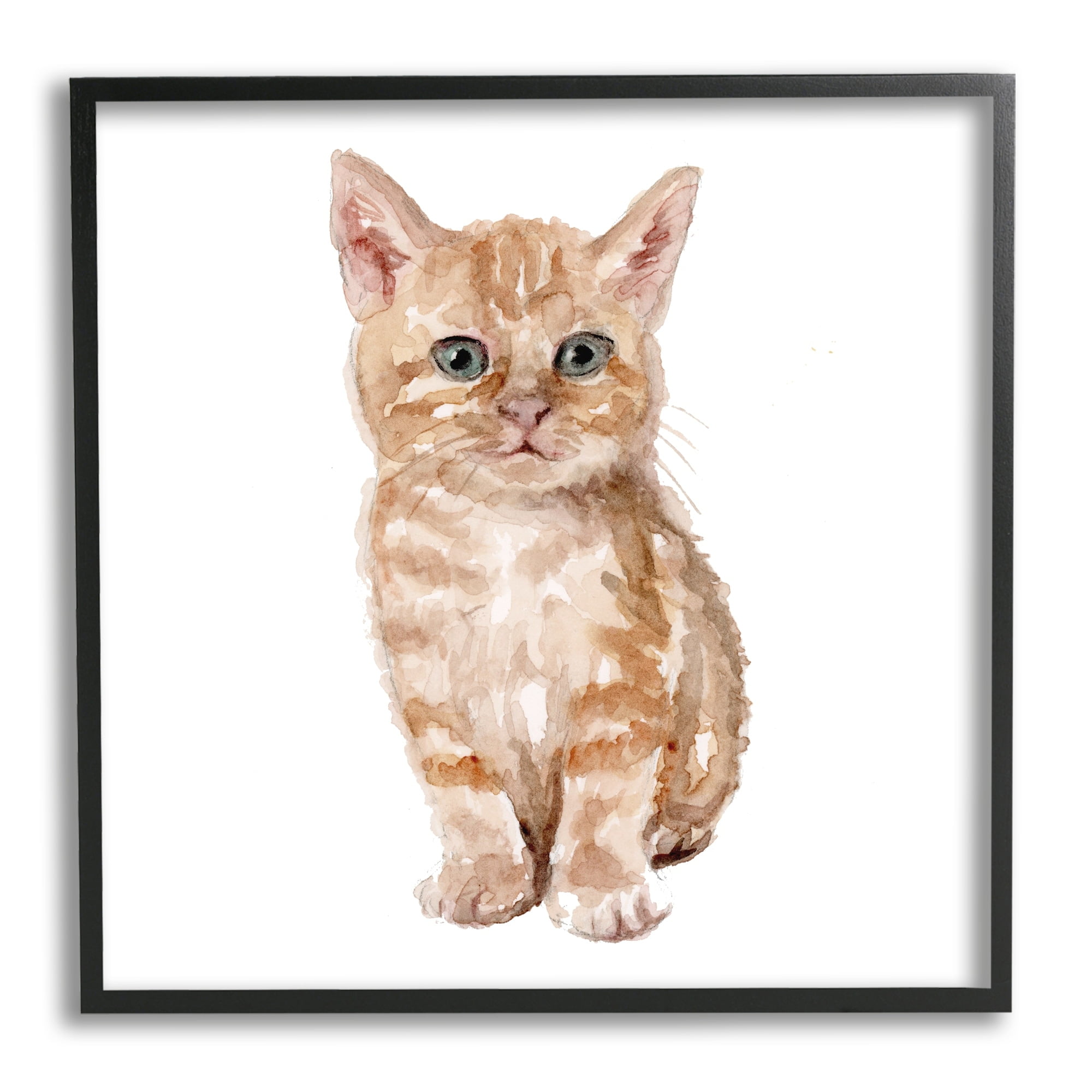 Stupell Industries Tabby Cat Kitten Watercolor Portrait Nursery Animal, 17 x 17,Design by Fox Hollow Studios
