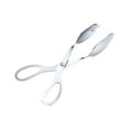 thumbnail image 2 of Stainless Steel Scissors Serving Tongs | Steek Clip Kitchen Food Tong | Multi-Function Bread, BBQ, Salad, Pastry, Grill Tool | White | 8.26 in Durable Food Grade, 2 of 6