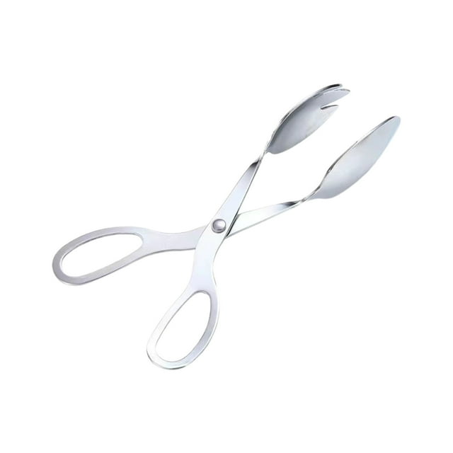 Pinzas de cocina de acero inoxidable con forma de tijera para servir alimentos, ensaladas, pan y otros platos. Ideales para barbacoa, pasta, pasteles y postres. 21 cm (8,26 pulgadas). Pinzas