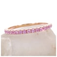 thumbnail image 4 of Pink Sapphire Wedding Band, 14k Gold plated sterling silver Band, Sapphire Full Eternity Band, Stacking Band, Matching Band, Anniversary Gift For Her, 4 of 5