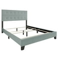 thumbnail image 6 of Castle Place Elegant Button Tufted Linen Upholstered Queen Bed, Light Blue, 6 of 11