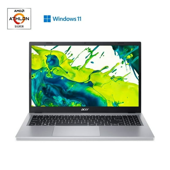 Acer Aspire 3 15.6" FHD Laptop, AMD Athlon Silver 7120U, 8 GB LPDDR5, 256 GB SSD, Windows 11, Silver Fair