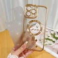 thumbnail image 3 of Compatible with iPhone 12 Pro Max Case,Compatible with MagSafe Love Heart Plating Camera Protection Clear Phone Case,  Glitter for Women Girls Shockproof Back Bumper 6.7"-Gold, 3 of 15